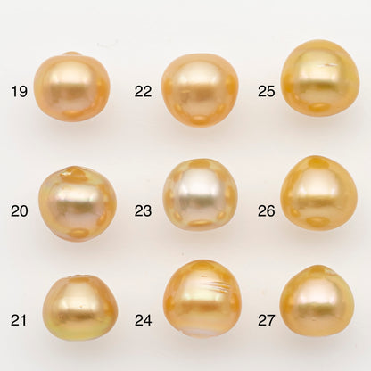 10-11mm South Sea Pearl in Natural Color with High Luster, Button Loose Pearl, Undrilled for Jewelry Making, SKU # 3173GS