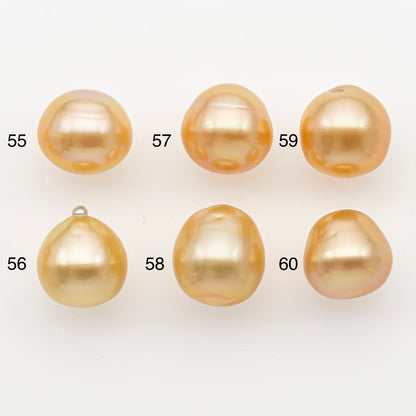 10-11mm South Sea Pearl in Natural Color with High Luster, Button Loose Pearl, Undrilled for Jewelry Making, SKU # 3173GS
