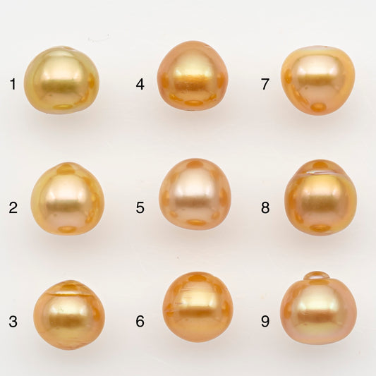 9-10mm South Sea Pearl in Natural Color with High Luster, Button Loose Pearl, Undrilled for Jewelry Making, SKU # 3174GS