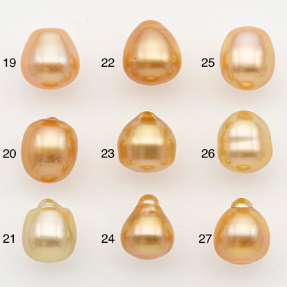 9-10mm South Sea Pearl in Natural Color with High Luster, Button Loose Pearl, Undrilled for Jewelry Making, SKU # 3174GS