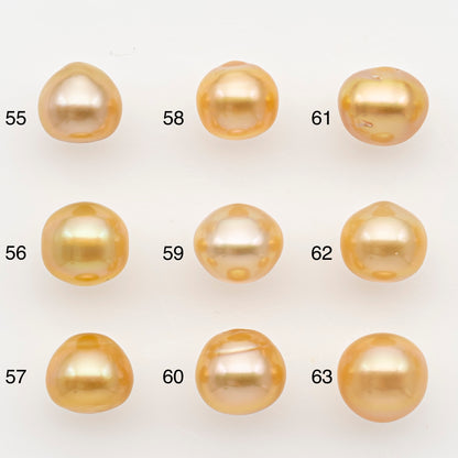 9-10mm South Sea Pearl in Natural Color with High Luster, Button Loose Pearl, Undrilled for Jewelry Making, SKU # 3174GS