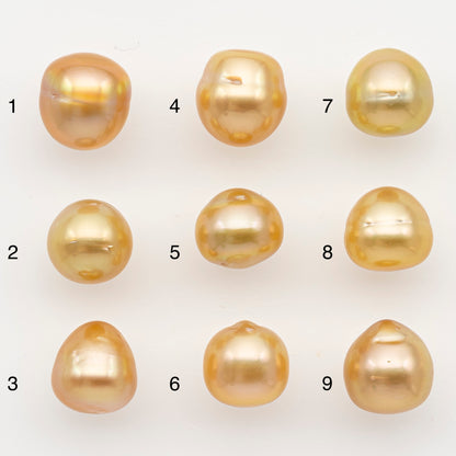 9-10mm South Sea Pearl in Natural Color with High Luster, Button Loose Pearl, Undrilled for Jewelry Making, SKU # 3175GS