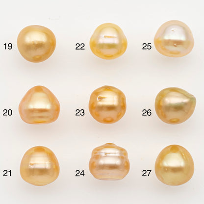 9-10mm South Sea Pearl in Natural Color with High Luster, Button Loose Pearl, Undrilled for Jewelry Making, SKU # 3175GS