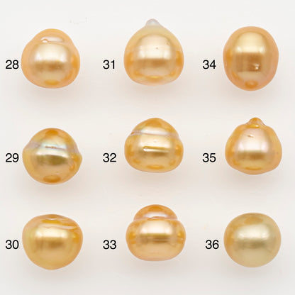 9-10mm South Sea Pearl in Natural Color with High Luster, Button Loose Pearl, Undrilled for Jewelry Making, SKU # 3175GS