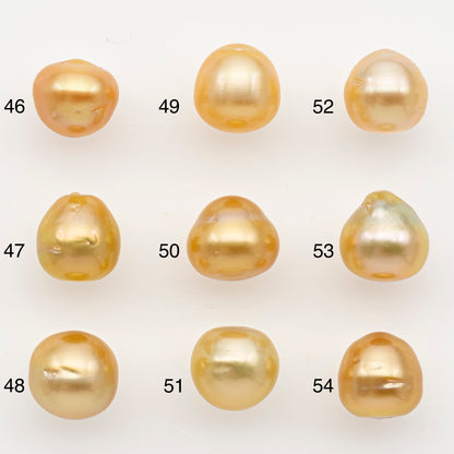 9-10mm South Sea Pearl in Natural Color with High Luster, Button Loose Pearl, Undrilled for Jewelry Making, SKU # 3175GS