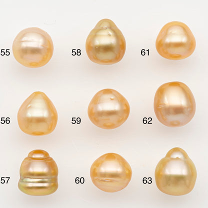 9-10mm South Sea Pearl in Natural Color with High Luster, Button Loose Pearl, Undrilled for Jewelry Making, SKU # 3175GS