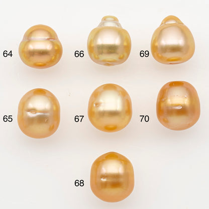 9-10mm South Sea Pearl in Natural Color with High Luster, Button Loose Pearl, Undrilled for Jewelry Making, SKU # 3175GS