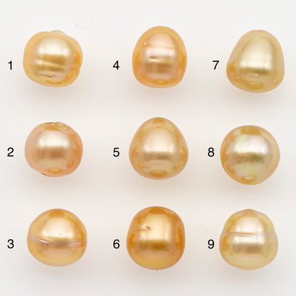 9-10mm South Sea Pearl in Natural Color with High Luster, Button Loose Pearl, Undrilled for Jewelry Making, SKU # 3176GS