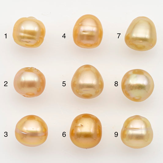 9-10mm South Sea Pearl in Natural Color with High Luster, Button Loose Pearl, Undrilled for Jewelry Making, SKU # 3176GS