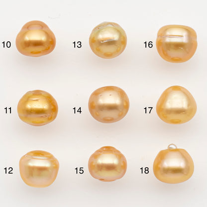 9-10mm South Sea Pearl in Natural Color with High Luster, Button Loose Pearl, Undrilled for Jewelry Making, SKU # 3176GS