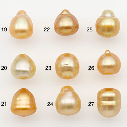 9-10mm South Sea Pearl in Natural Color with High Luster, Button Loose Pearl, Undrilled for Jewelry Making, SKU # 3176GS