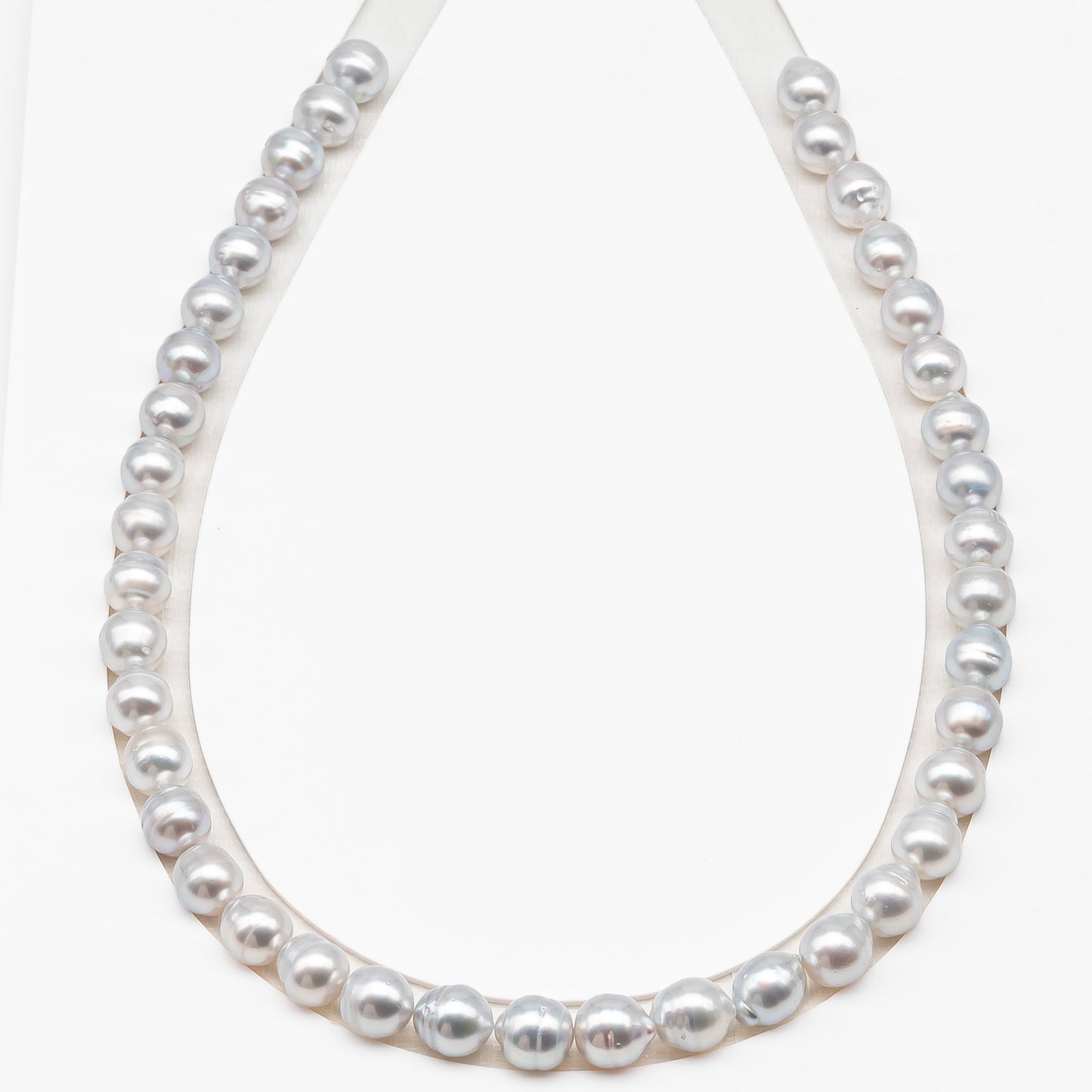9-10mm White South Sea Pearl with Minor Blemishes, Natural Color Pearls for Jewelry Making, Full Strand (No Hole), SKU # 3359WS