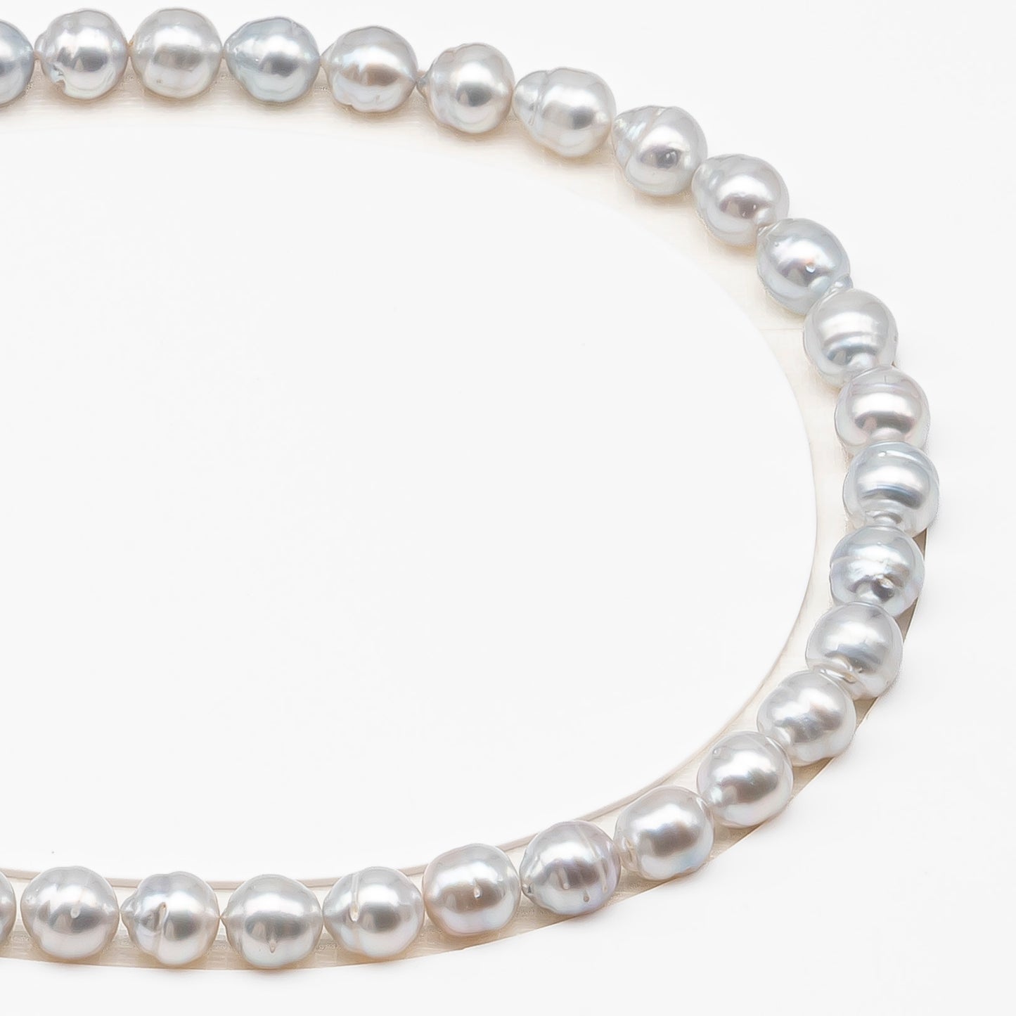 9-10mm White South Sea Pearl with Minor Blemishes, Natural Color Pearls for Jewelry Making, Full Strand (No Hole), SKU # 3359WS