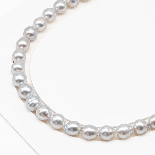 9-10mm White South Sea Pearl with Minor Blemishes, Natural Color Pearls for Jewelry Making, Full Strand (No Hole), SKU # 3359WS