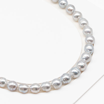 9-10mm White South Sea Pearl with Minor Blemishes, Natural Color Pearls for Jewelry Making, Full Strand (No Hole), SKU # 3359WS