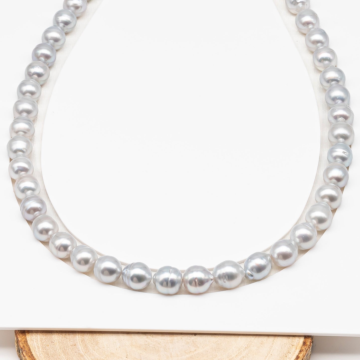 9-10mm White South Sea Pearl with Minor Blemishes, Natural Color Pearls for Jewelry Making, Full Strand (No Hole), SKU # 3359WS