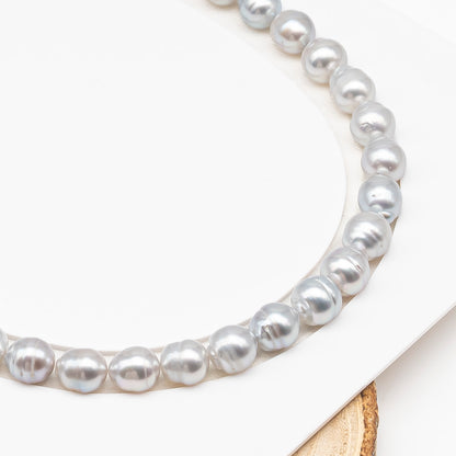 9-10mm White South Sea Pearl with Minor Blemishes, Natural Color Pearls for Jewelry Making, Full Strand (No Hole), SKU # 3359WS