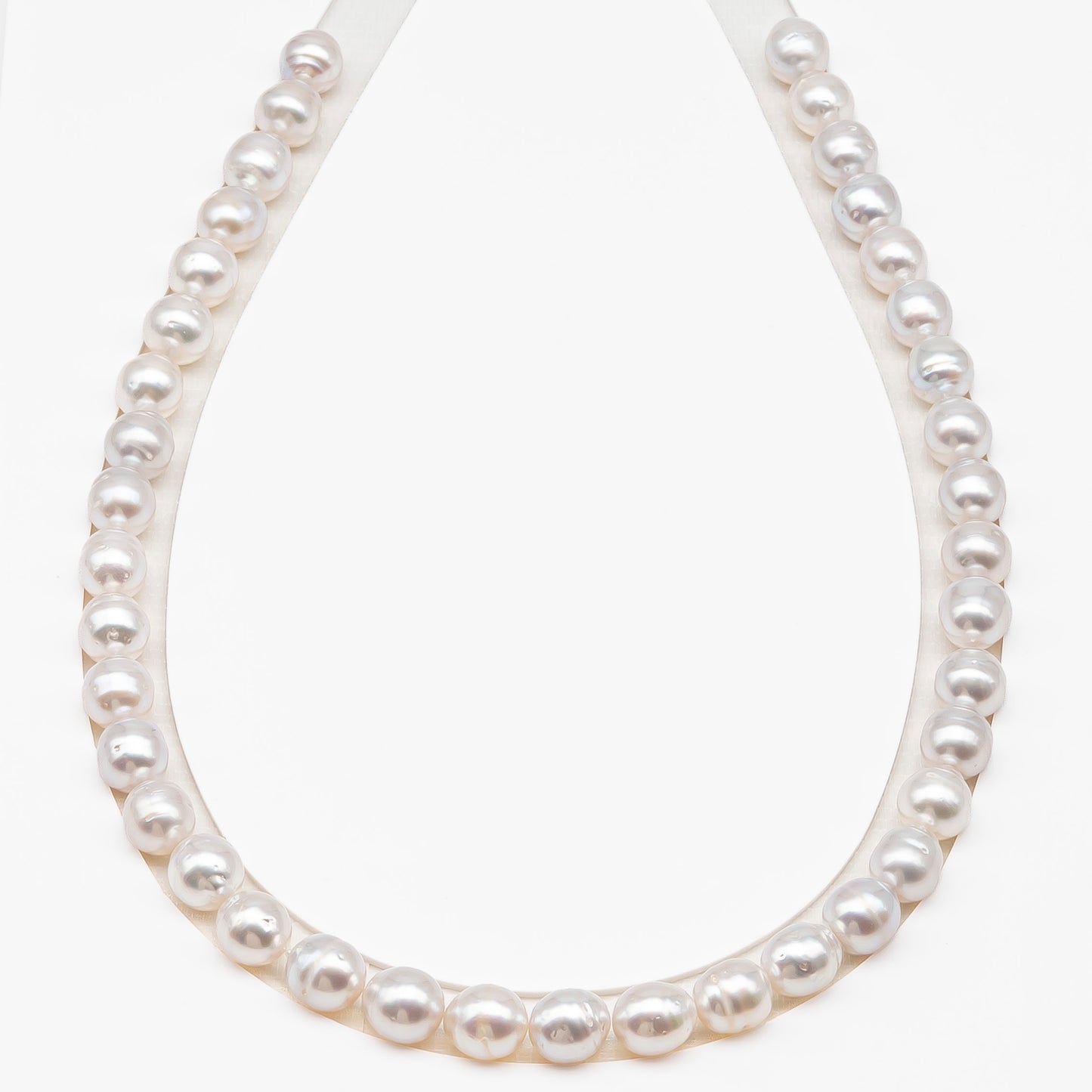 9-10mm White South Sea Pearl with Minor Blemishes, Natural Color Pearls for Jewelry Making, Full Strand (No Hole), SKU # 3360WS