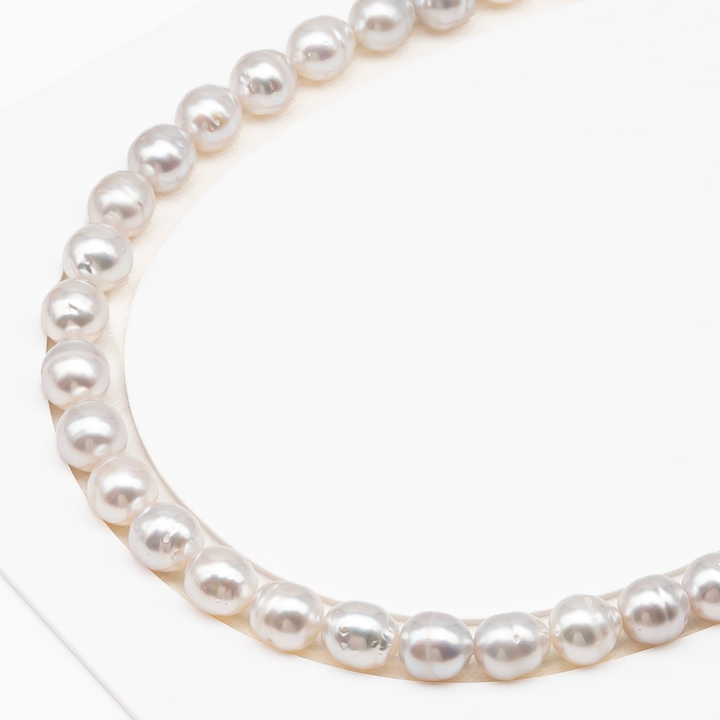9-10mm White South Sea Pearl with Minor Blemishes, Natural Color Pearls for Jewelry Making, Full Strand (No Hole), SKU # 3360WS