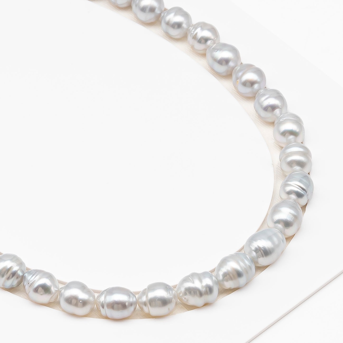 10-11mm White South Sea Pearl with Minor Blemishes, Natural Color Pearls for Jewelry Making, Full Strand (No Hole), SKU # 3361WS