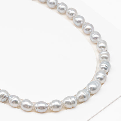 10-11mm White South Sea Pearl with Minor Blemishes, Natural Color Pearls for Jewelry Making, Full Strand (No Hole), SKU # 3361WS