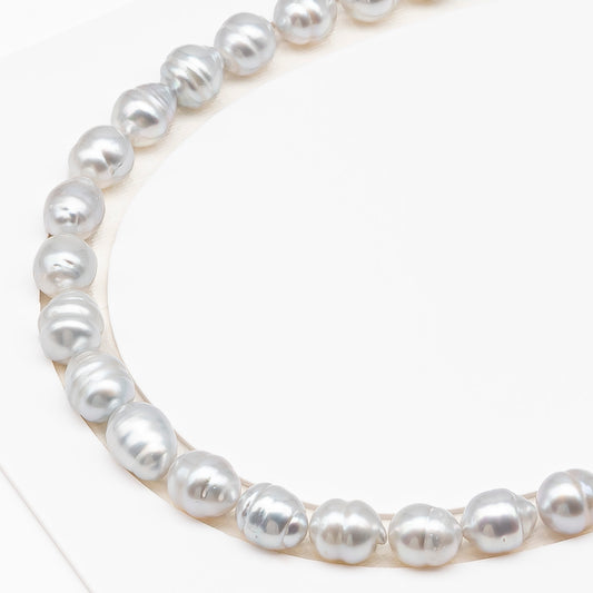 10-11mm White South Sea Pearl with Minor Blemishes, Natural Color Pearls for Jewelry Making, Full Strand (No Hole), SKU # 3361WS
