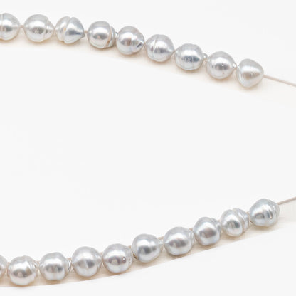 10-11mm White South Sea Pearl with Minor Blemishes, Natural Color Pearls for Jewelry Making, Full Strand (No Hole), SKU # 3361WS