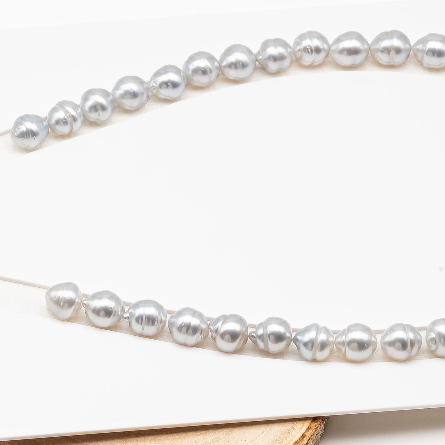 10-11mm White South Sea Pearl with Minor Blemishes, Natural Color Pearls for Jewelry Making, Full Strand (No Hole), SKU # 3361WS