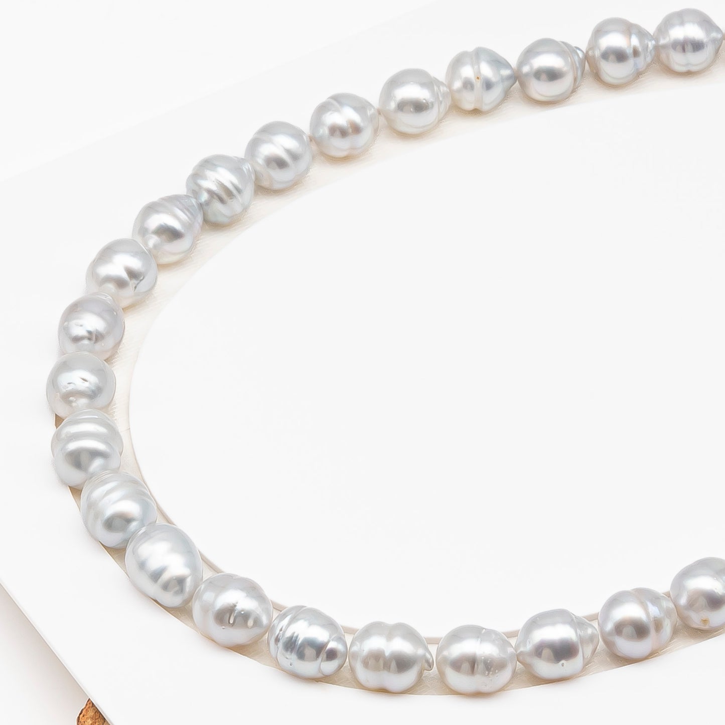 10-11mm White South Sea Pearl with Minor Blemishes, Natural Color Pearls for Jewelry Making, Full Strand (No Hole), SKU # 3361WS