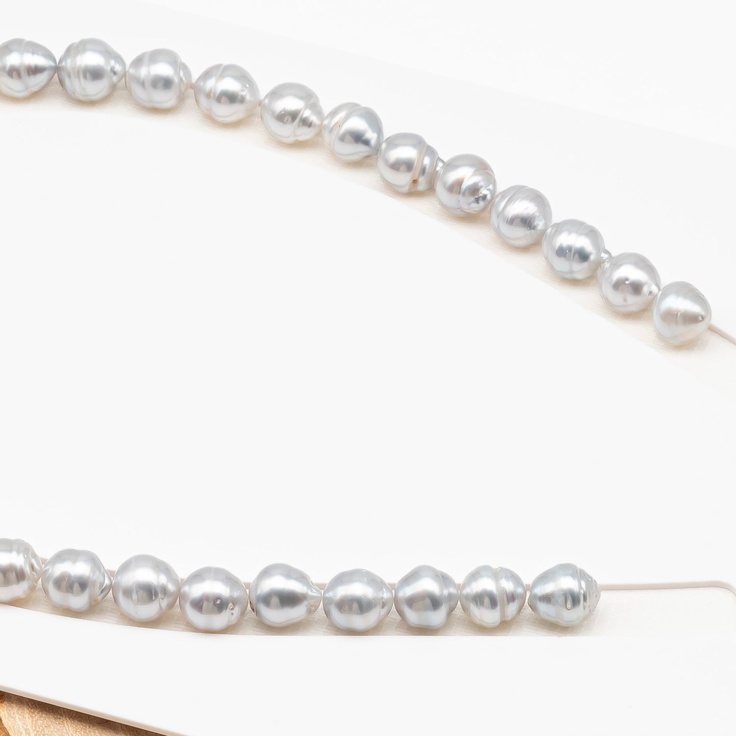 10-11mm White South Sea Pearl with Minor Blemishes, Natural Color Pearls for Jewelry Making, Full Strand (No Hole), SKU # 3361WS