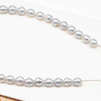 10-11mm White South Sea Pearl with Minor Blemishes, Natural Color Pearls for Jewelry Making, Full Strand (No Hole), SKU # 3361WS