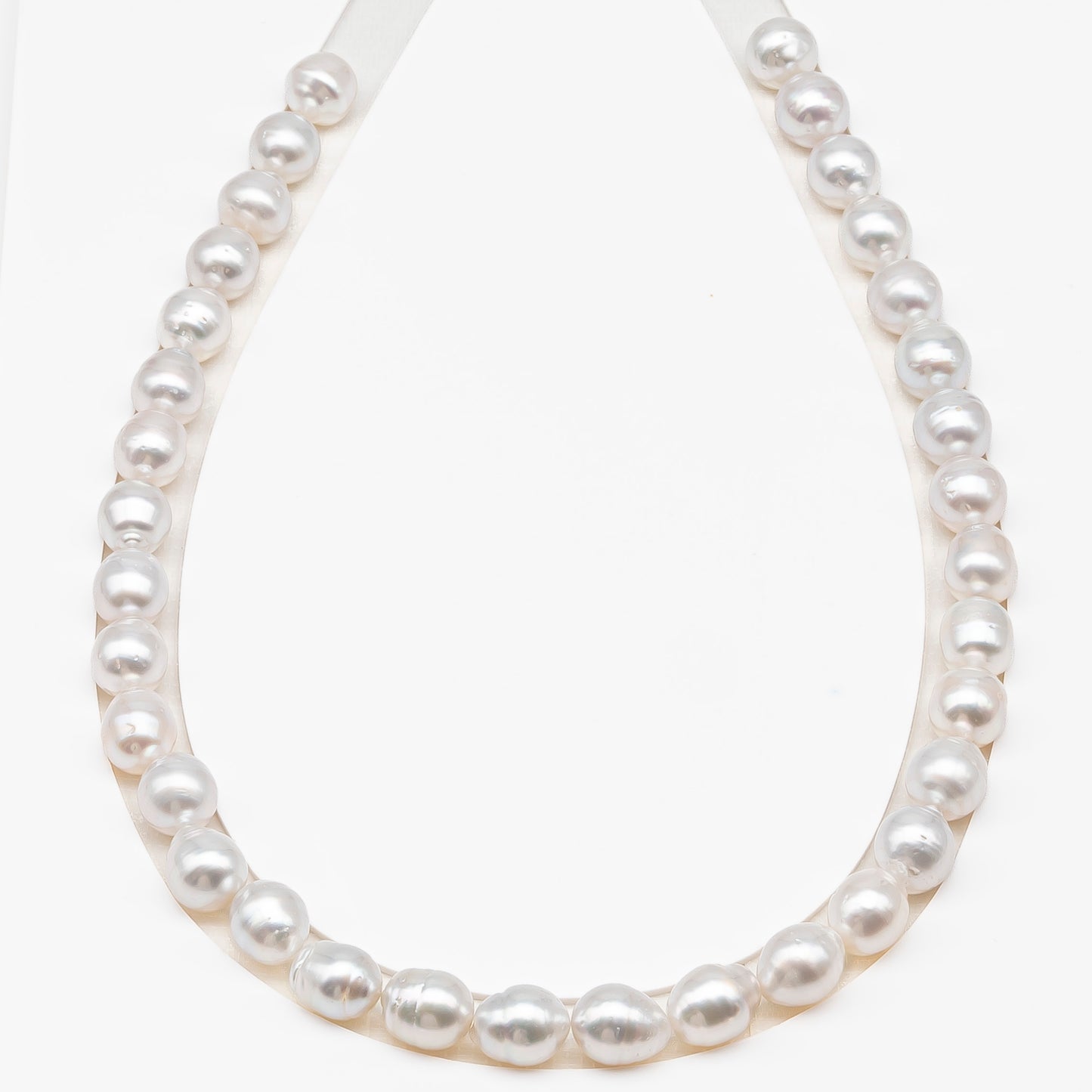 10-11mm White South Sea Pearl with Minor Blemishes, Natural Color Pearls for Jewelry Making, Full Strand (No Hole), SKU # 3362WS
