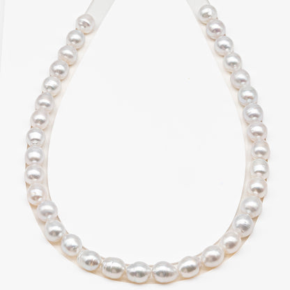 10-11mm White South Sea Pearl with Minor Blemishes, Natural Color Pearls for Jewelry Making, Full Strand (No Hole), SKU # 3362WS