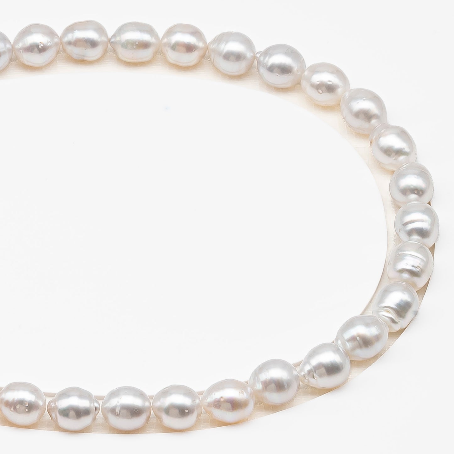 10-11mm White South Sea Pearl with Minor Blemishes, Natural Color Pearls for Jewelry Making, Full Strand (No Hole), SKU # 3362WS