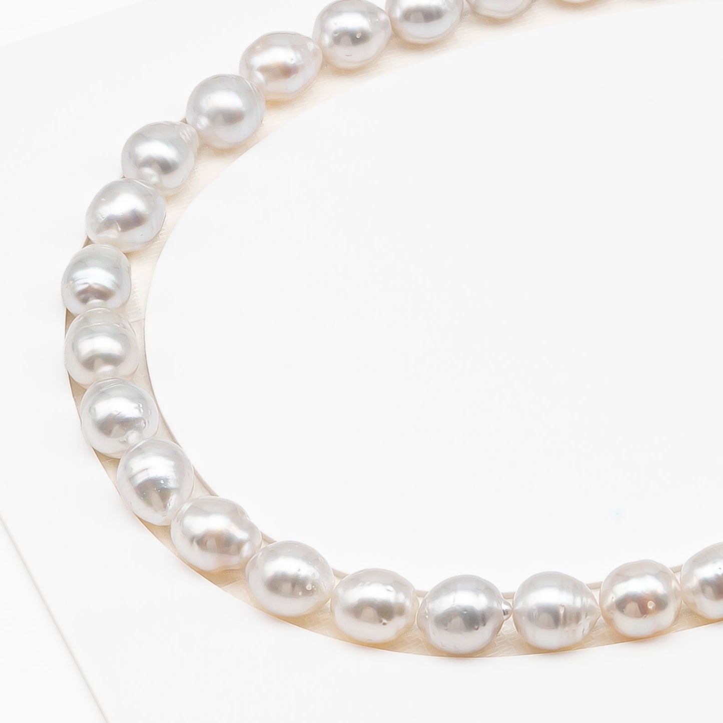 10-11mm White South Sea Pearl with Minor Blemishes, Natural Color Pearls for Jewelry Making, Full Strand (No Hole), SKU # 3362WS
