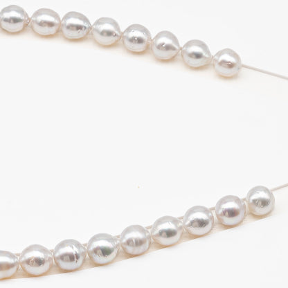 10-11mm White South Sea Pearl with Minor Blemishes, Natural Color Pearls for Jewelry Making, Full Strand (No Hole), SKU # 3362WS