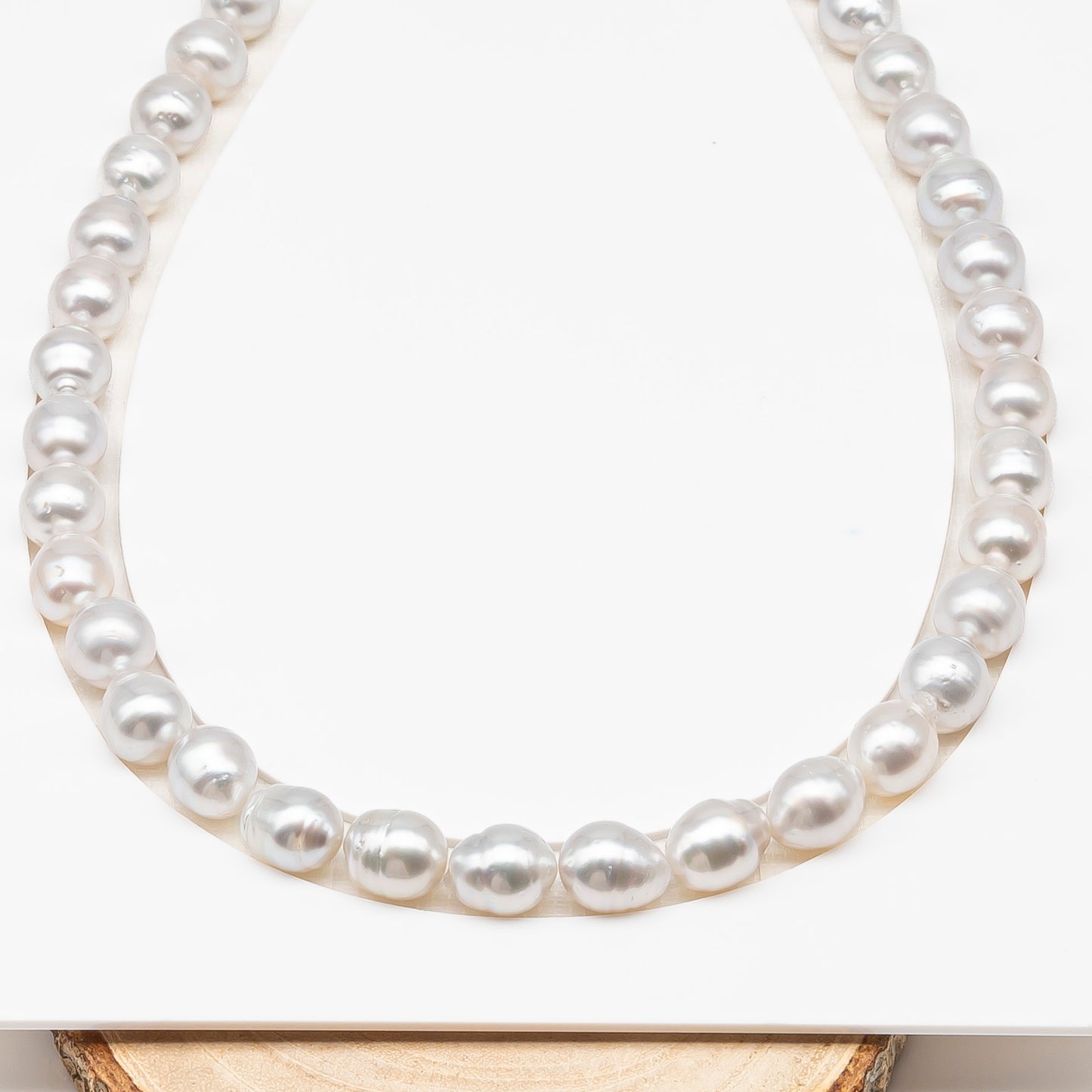 10-11mm White South Sea Pearl with Minor Blemishes, Natural Color Pearls for Jewelry Making, Full Strand (No Hole), SKU # 3362WS