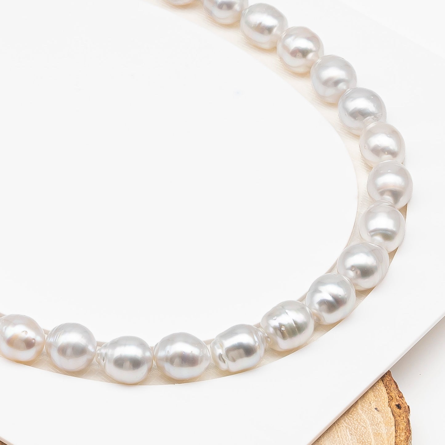 10-11mm White South Sea Pearl with Minor Blemishes, Natural Color Pearls for Jewelry Making, Full Strand (No Hole), SKU # 3362WS