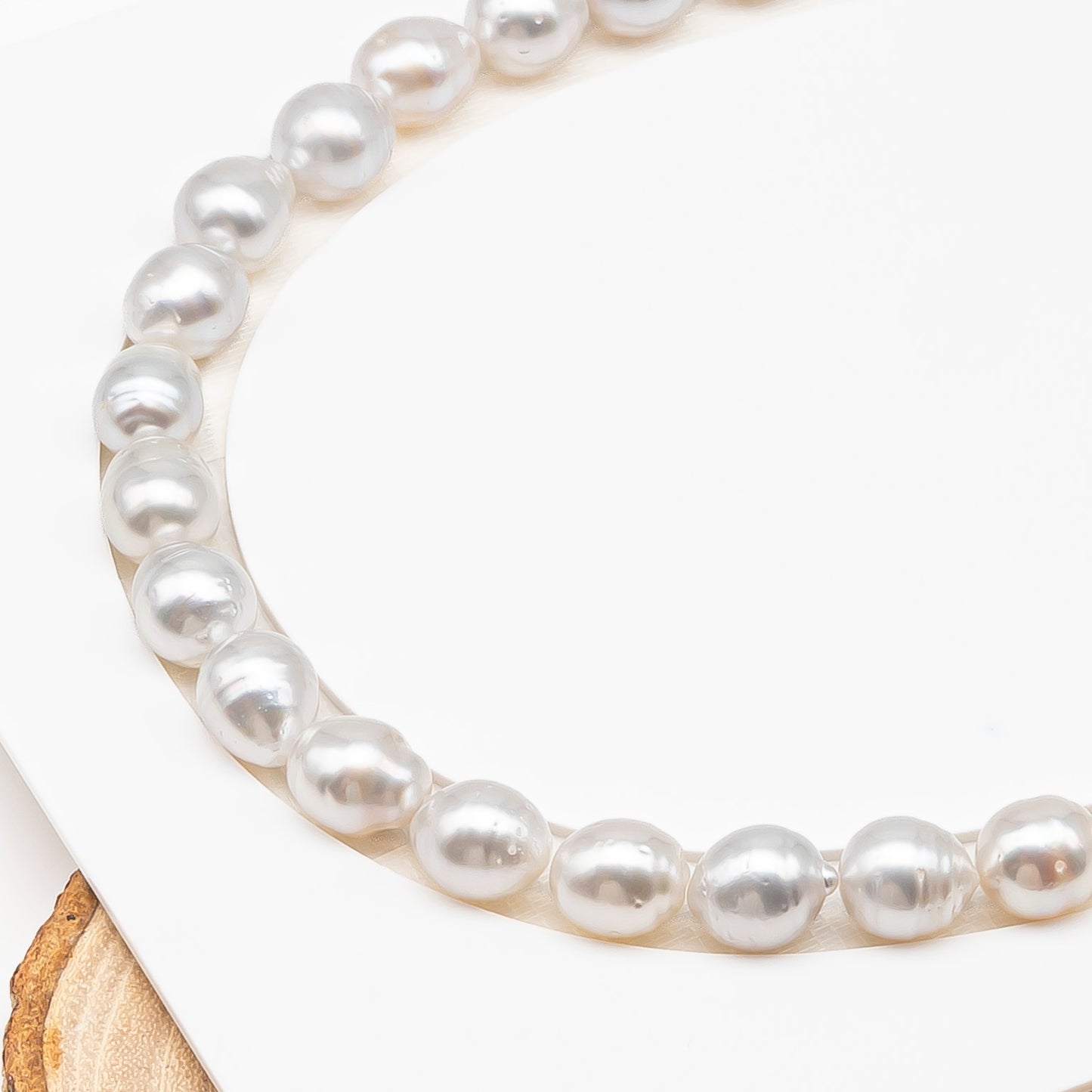 10-11mm White South Sea Pearl with Minor Blemishes, Natural Color Pearls for Jewelry Making, Full Strand (No Hole), SKU # 3362WS