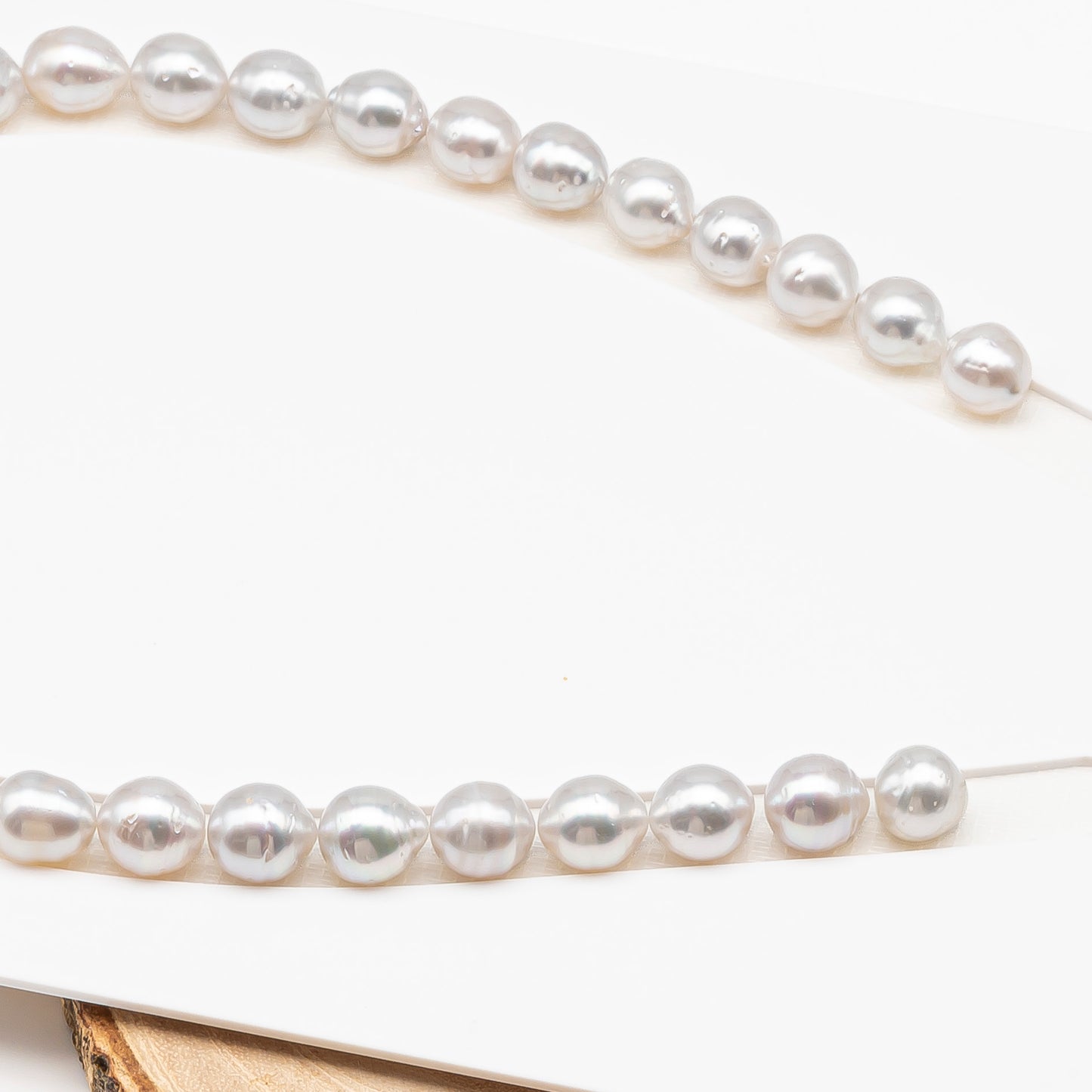 10-11mm White South Sea Pearl with Minor Blemishes, Natural Color Pearls for Jewelry Making, Full Strand (No Hole), SKU # 3362WS