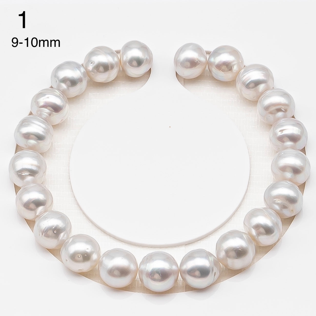 9-10 or 10-11mm 7-8 Inch White South Sea Pea9 or 10mm 7-8 Inch White South Sea Pearl Short Strand (No Hole) with Minor Blemishes, Natural Color Pearls for Jewelry Making, SKU # 3363WS
