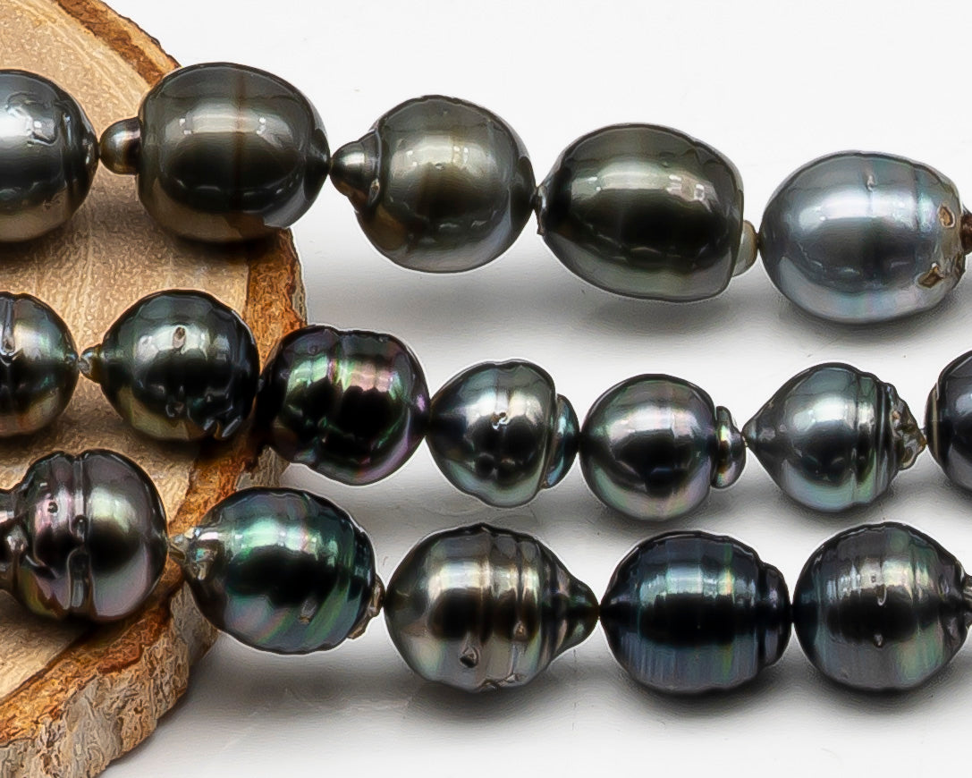 8-14mm Tahitian Pearl Full Strand with Blemishes, Natural Colors, SKU # 3364TH