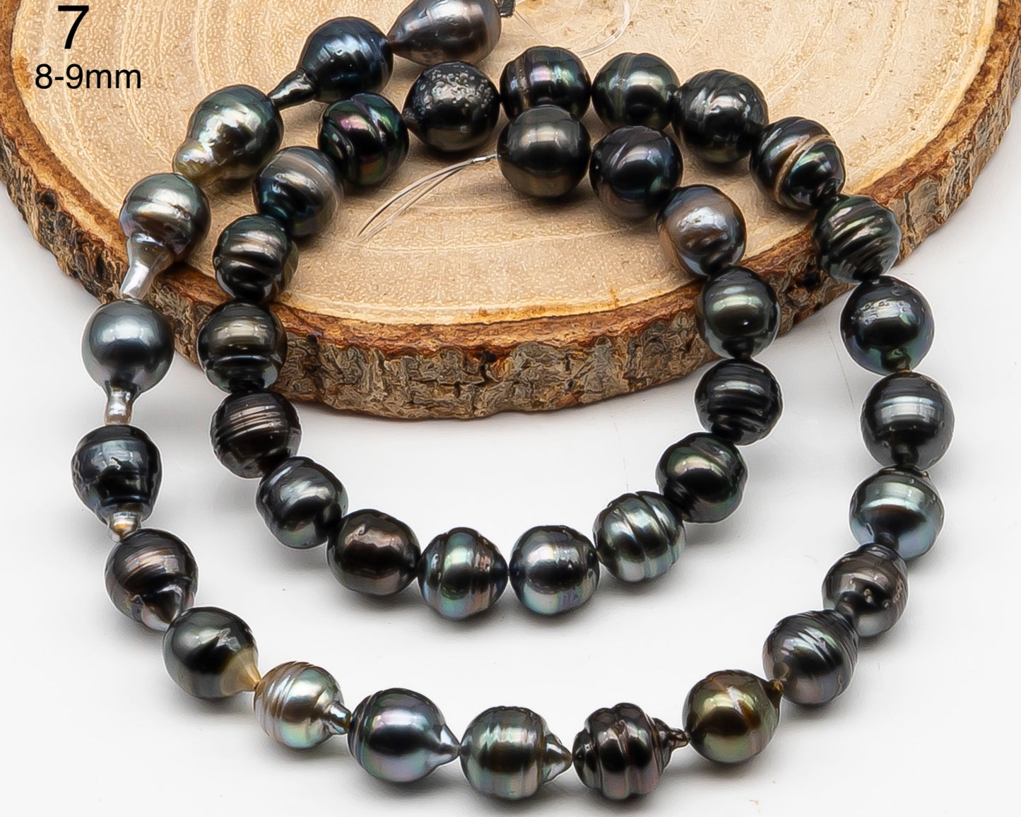 8-14mm Tahitian Pearl Full Strand with Blemishes, Natural Colors, SKU # 3364TH