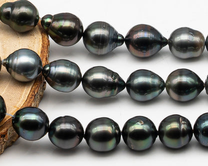 12-13mm Tahitian Pearl Full Strand with Minor Blemishes, Natural Colors, SKU # 3365TH