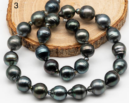 12-13mm Tahitian Pearl Full Strand with Minor Blemishes, Natural Colors, SKU # 3365TH