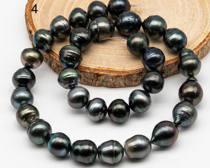 12-13mm Tahitian Pearl Full Strand with Minor Blemishes, Natural Colors, SKU # 3365TH