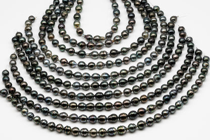 11-12mm Tahitian Pearl Full Strand with Minor Blemishes, Natural Colors, SKU # 3366TH