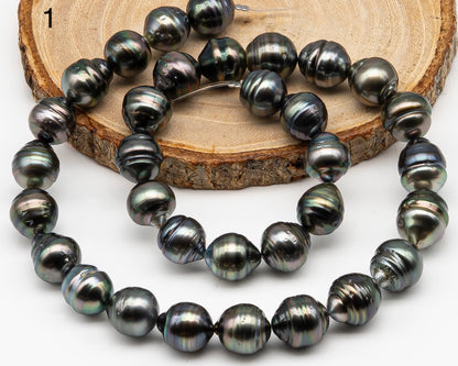 11-12mm Tahitian Pearl Full Strand with Minor Blemishes, Natural Colors, SKU # 3366TH