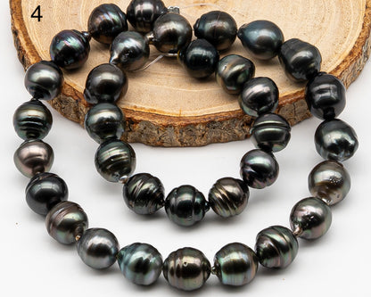 11-12mm Tahitian Pearl Full Strand with Minor Blemishes, Natural Colors, SKU # 3366TH