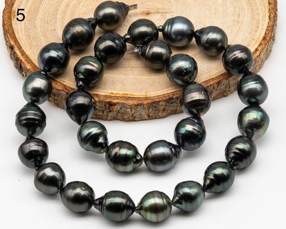 11-12mm Tahitian Pearl Full Strand with Minor Blemishes, Natural Colors, SKU # 3366TH